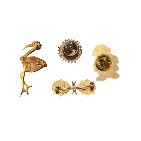 Lot of 12 Fashion Lapel Pins Crown Lady Bug Peacock Lady Bug Blow Fish Skeleton - Picture 2 of 4